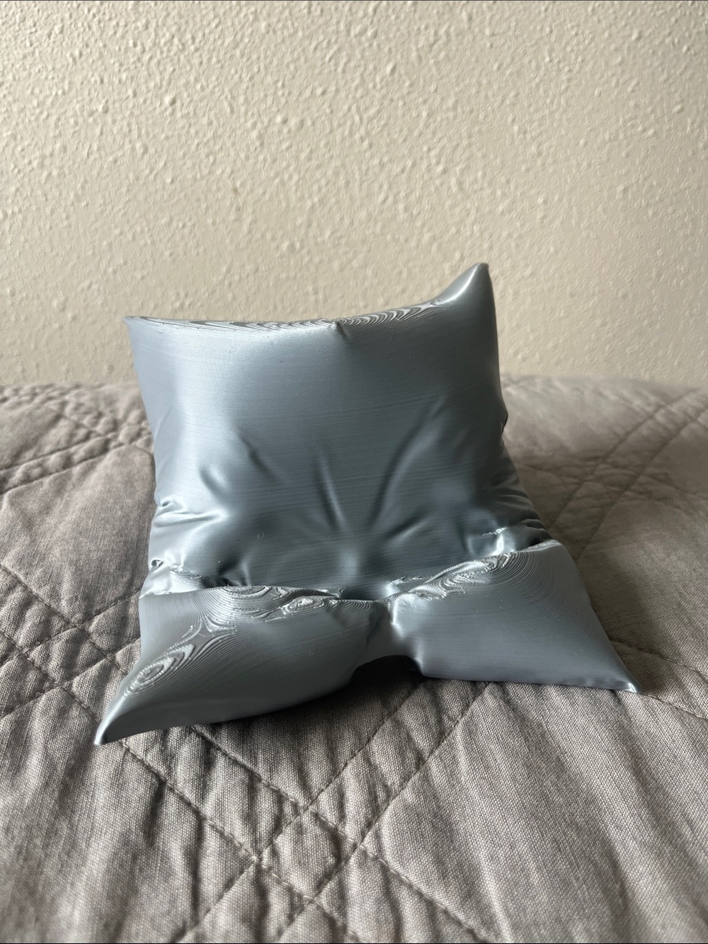 Satin-Look Silver phone Display Pillow
